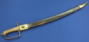 A very nice German Grenadier Briquet Sword marked under a Crown MJK for King Maximilian Josephs circa 1800 with leather Scabbard. Length 78 cm. In good condition. Price 450,- euro