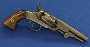 American Bacon Mfg. Co. Second model Pocket 5 shot percussion Revolver. 31 Caliber, 4 inch barrel. Only 3000 made. Length 24,5cm. In very good condition. Price 1.250 euro.