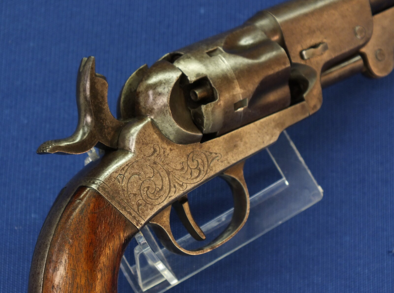 American Bacon Mfg. Co. Second model Pocket 5 shot percussion Revolver. 31 Caliber, 4 inch barrel. Only 3000 made. Length 24,5cm. In very good condition. Price 1.250 euro.