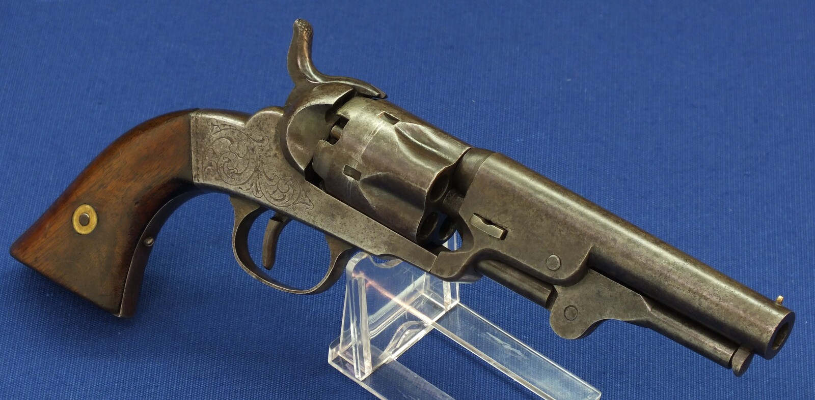 American Bacon Mfg. Co. Second model Pocket 5 shot percussion Revolver. 31 Caliber, 4 inch barrel. Only 3000 made. Length 24,5cm. In very good condition. Price 1.250 euro.