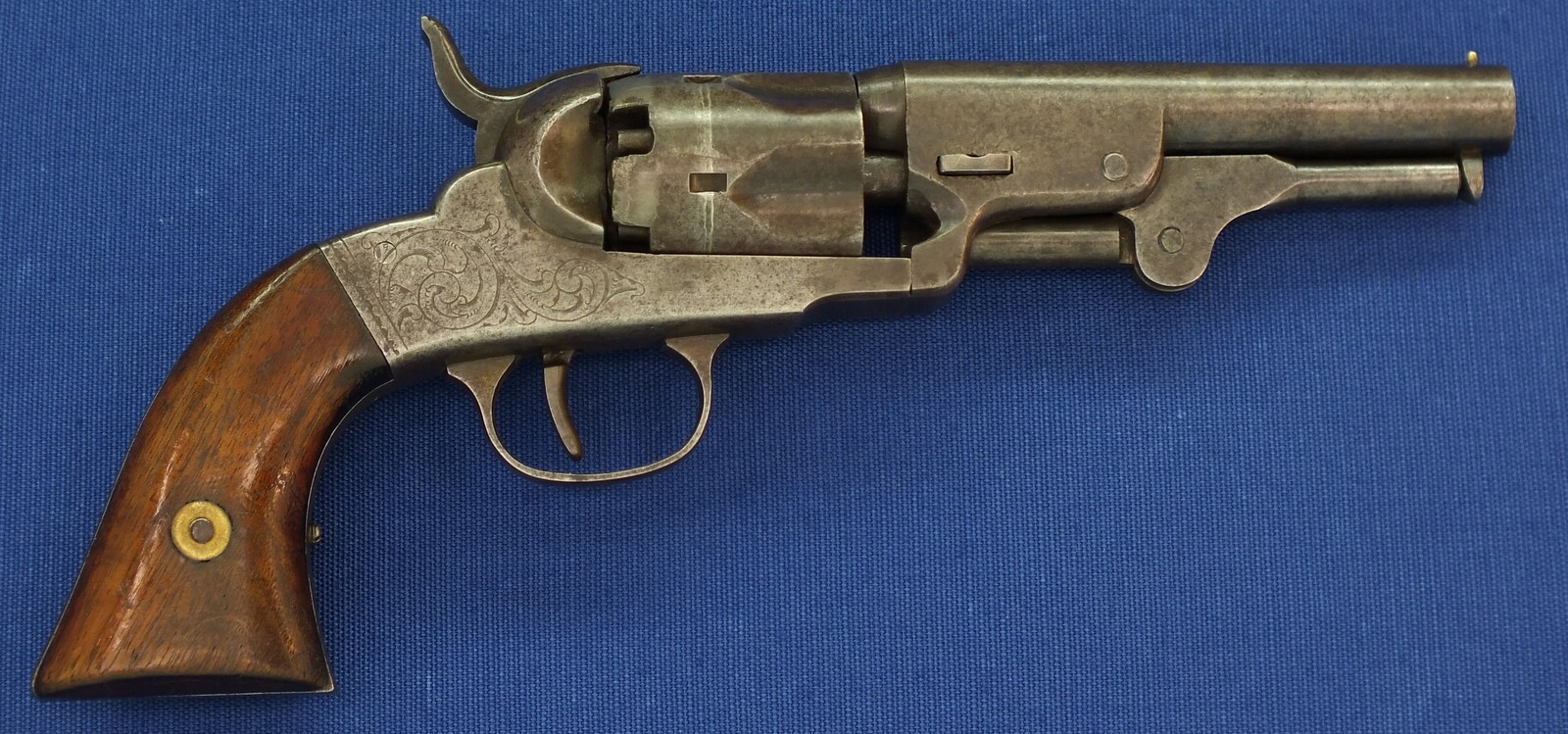 American Bacon Mfg. Co. Second model Pocket 5 shot percussion Revolver. 31 Caliber, 4 inch barrel. Only 3000 made. Length 24,5cm. In very good condition. Price 1.250 euro.