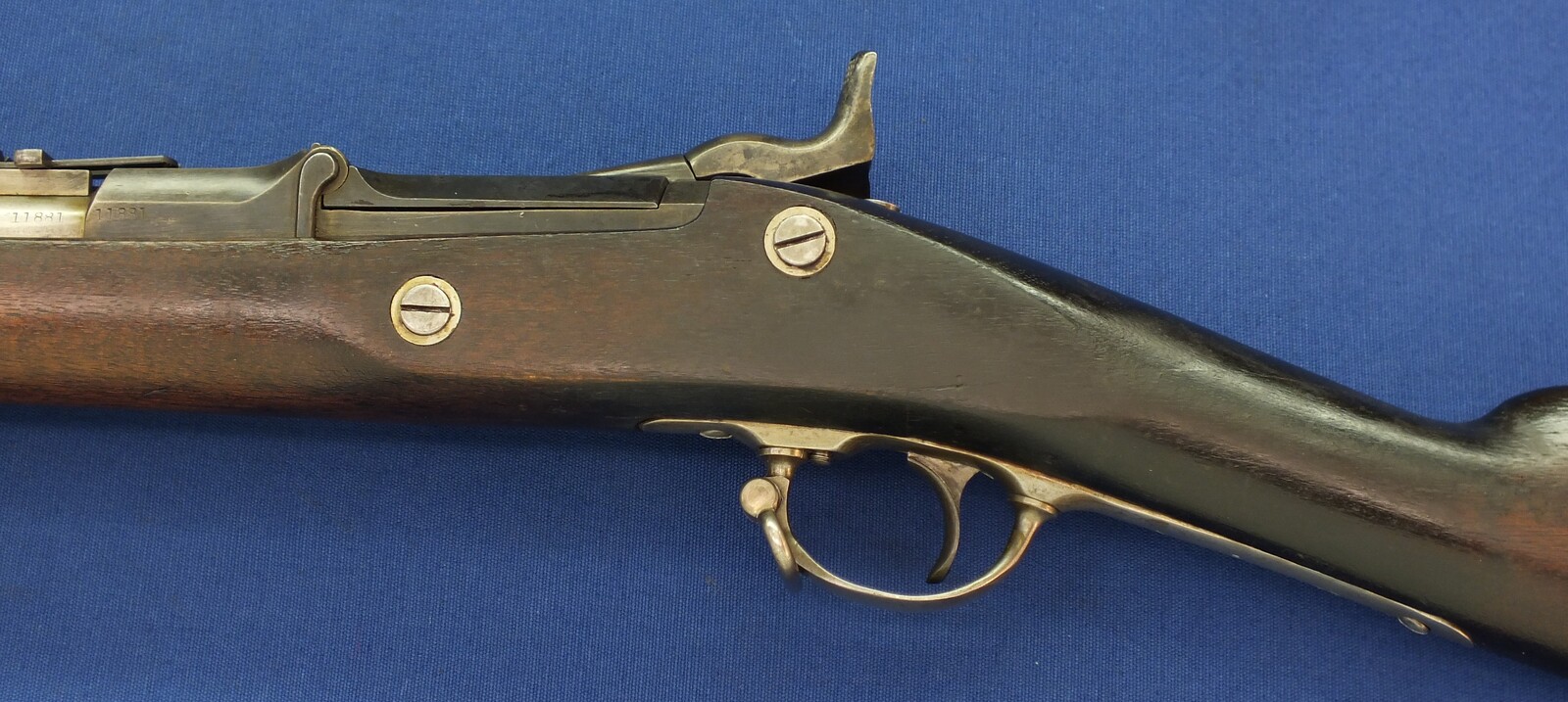 American US Springfield Model 1868 Trapdoor Rifle. Caliber 50 Centerfire, 32,5 inch barrel. Length 132cm. In very good condition.