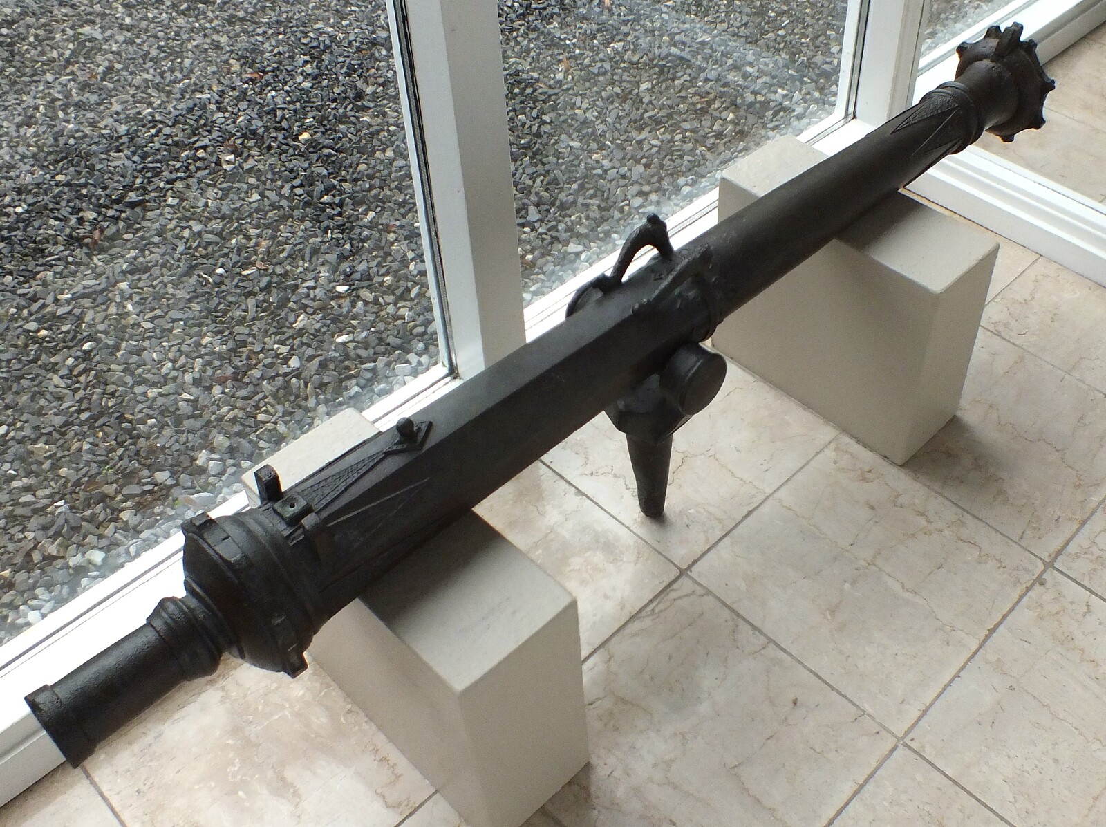 An Antique 18th Century Bronze Indonesian Lantaka Cannon, caliber 35 mm, length 130 cm, in very good condition. Price 2.450,- euro