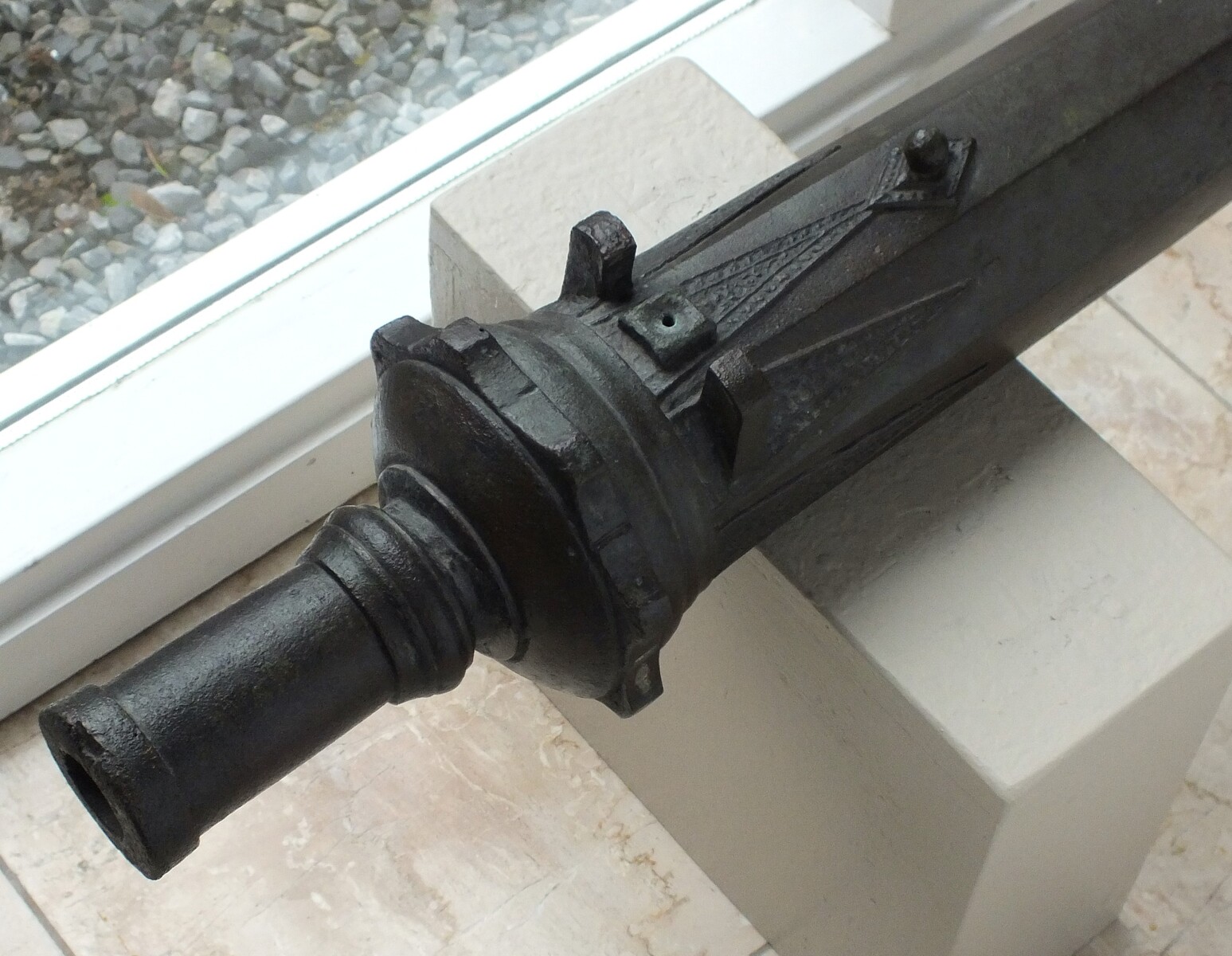 An Antique 18th Century Bronze Indonesian Lantaka Cannon, caliber 35 mm, length 130 cm, in very good condition. Price 2.450,- euro