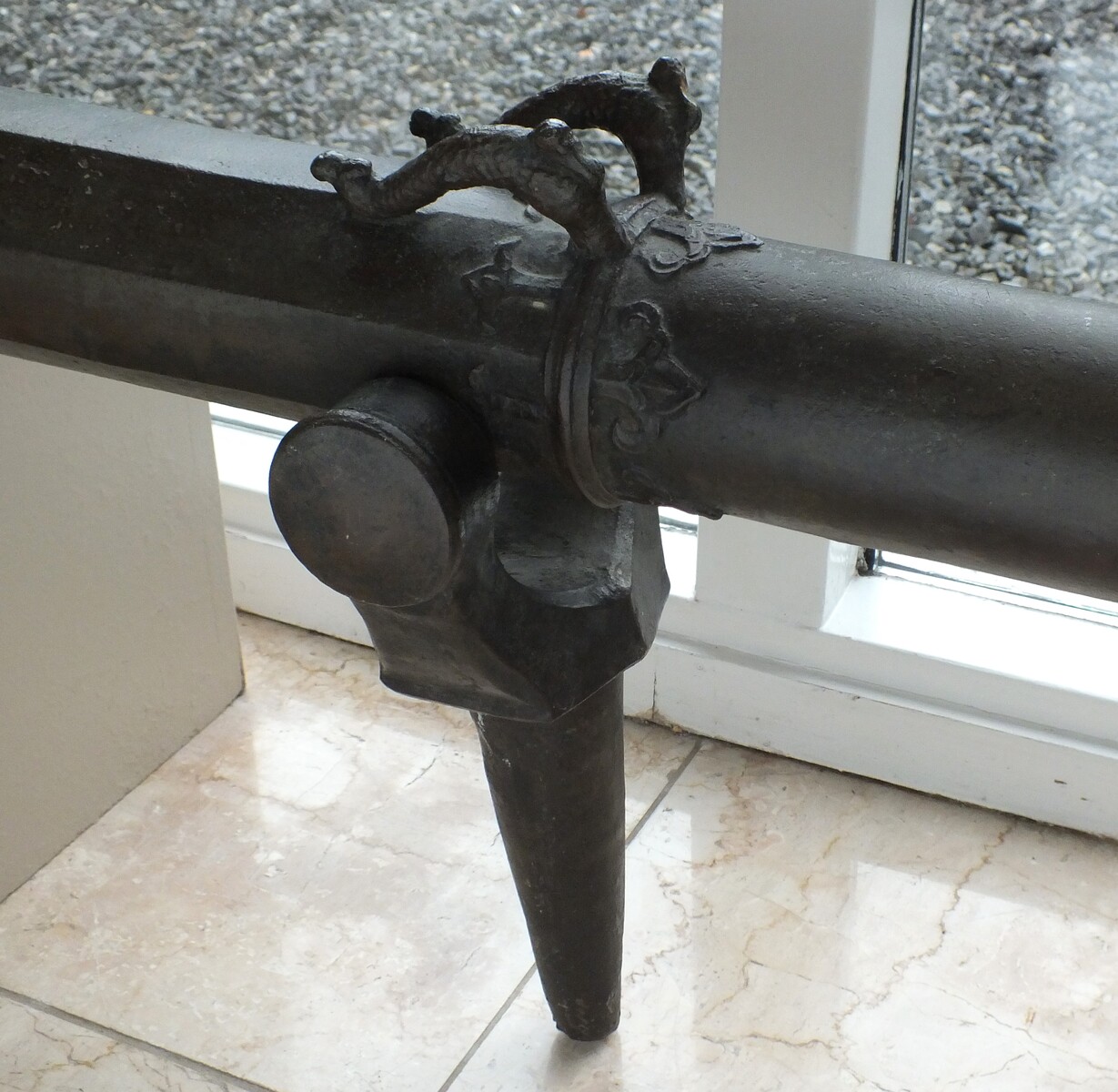An Antique 18th Century Bronze Indonesian Lantaka Cannon, caliber 35 mm, length 130 cm, in very good condition. Price 2.450,- euro