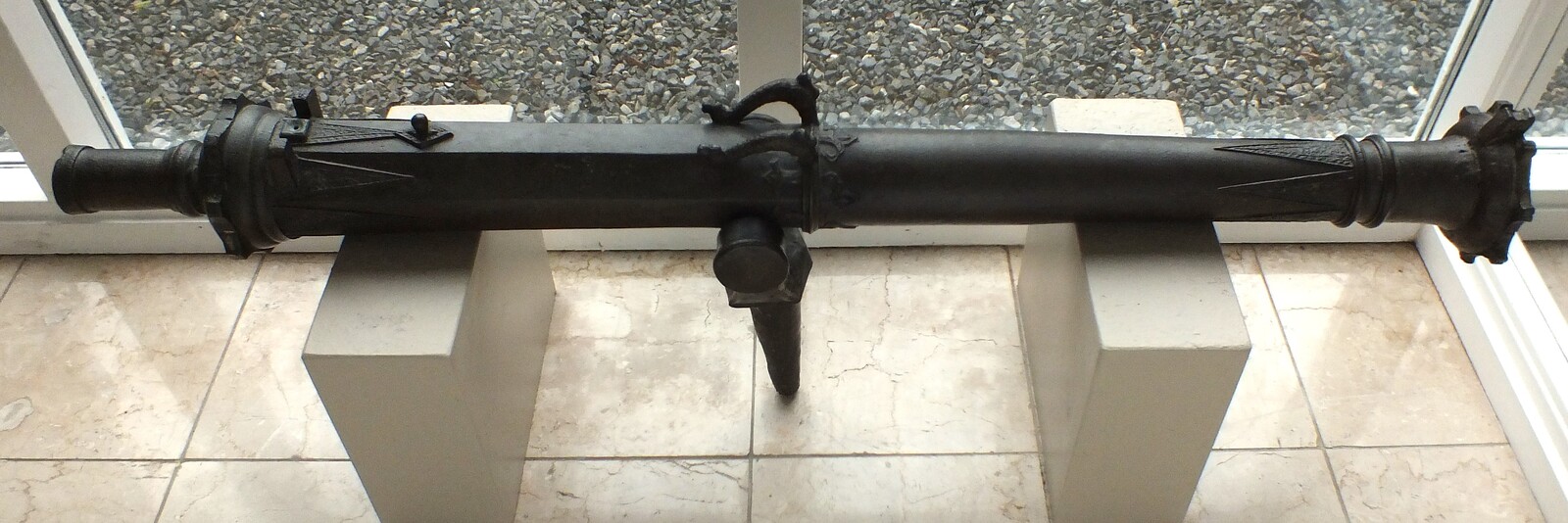 An Antique 18th Century Bronze Indonesian Lantaka Cannon, caliber 35 mm, length 130 cm, in very good condition. Price 2.450,- euro