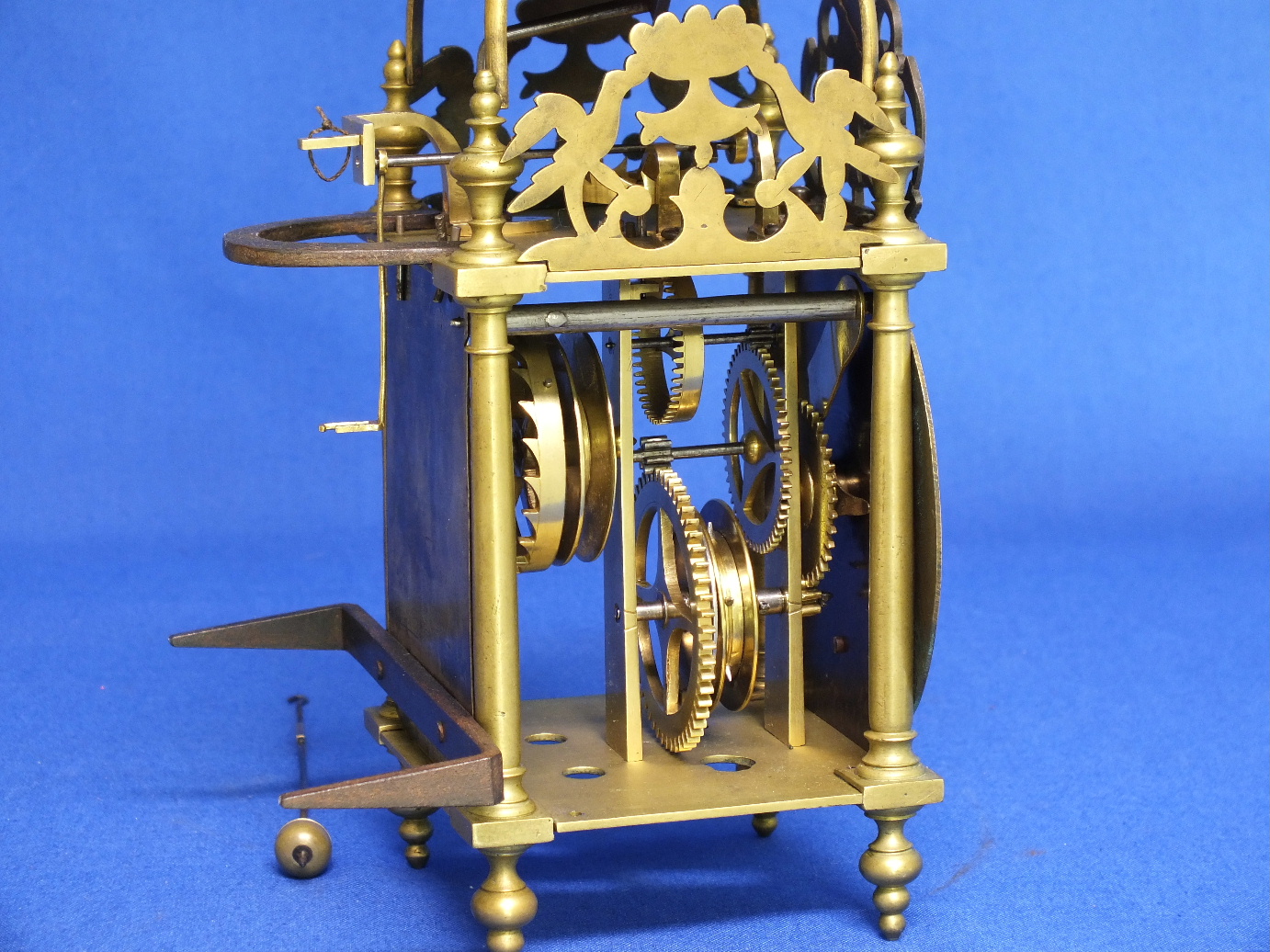 An Antique 18th century miniature French Lantern clock by De Saint Blimond a Paris. Height 26 cm. Price 5.000 euro