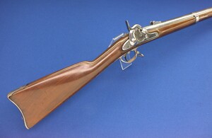 An antique American Civil War Model 1855 Springfield Percussion Rifle-Musket , Maynard Type Primed, First U.S martial arm firing the Minie Bullet in 58 caliber, length 142 cm, in very good condition