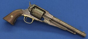 An antique American Civil War Remington New Model Army single action 6 shot Percussion Revolver, .44 caliber, 8 inch barrel, length 37 cm, in very good condition Price 2.650 euro