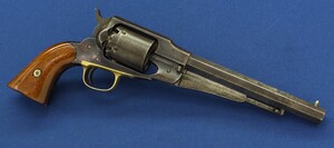 An antique American Civil War Remington Transitional New Model Army single action 6 shot Percussion Revolver, .44 caliber, 8 inch barrel, length 37 cm, in very good condition Price 3.975 euro