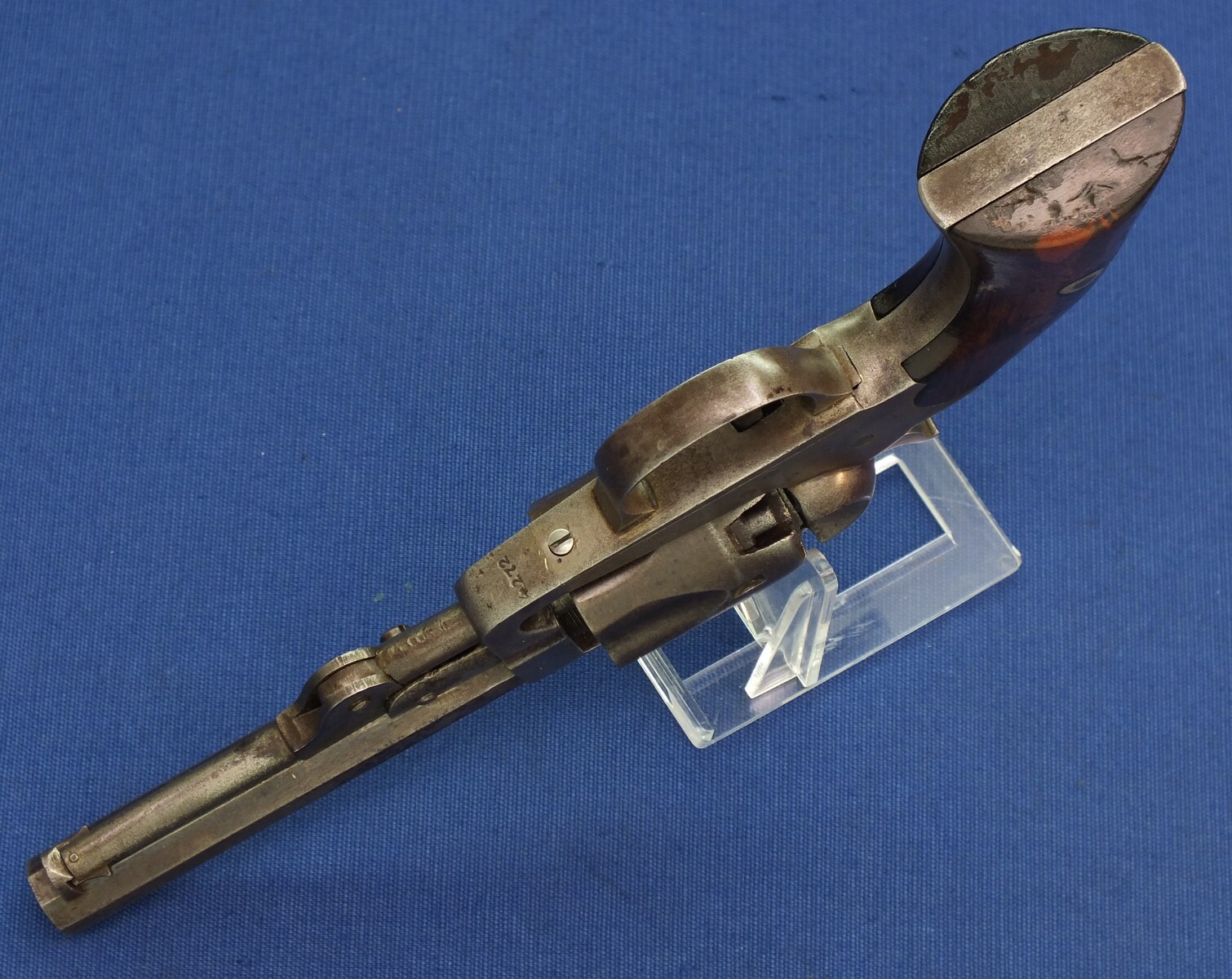 An antique American Civil War W.W. Marston / The Union Arms Co 4th type 5 shot Pocket percussion Revolver. 4 1/4 inch octagon barrel. Caliber 31. Length 25cm. In very good condition. 