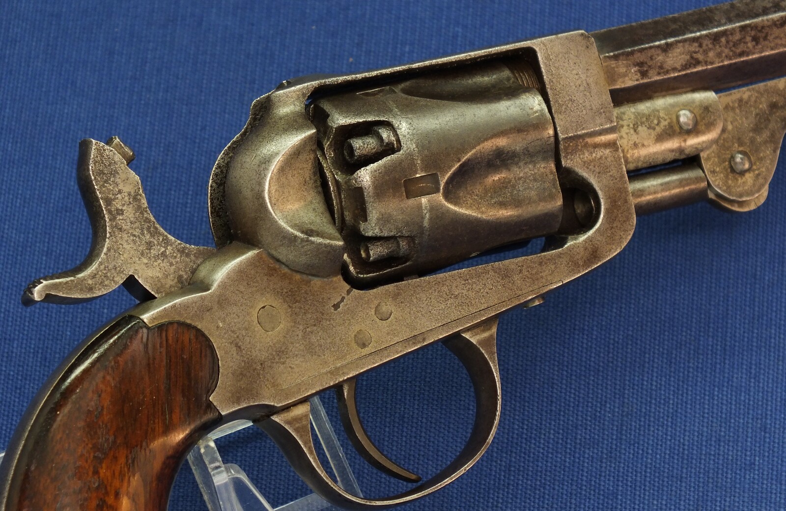 An antique American Civil War W.W. Marston / The Union Arms Co 4th type 5 shot Pocket percussion Revolver. 4 1/4 inch octagon barrel. Caliber 31. Length 25cm. In very good condition. 