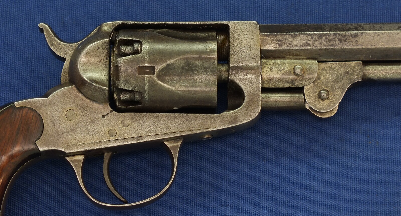 An antique American Civil War W.W. Marston / The Union Arms Co 4th type 5 shot Pocket percussion Revolver. 4 1/4 inch octagon barrel. Caliber 31. Length 25cm. In very good condition. 