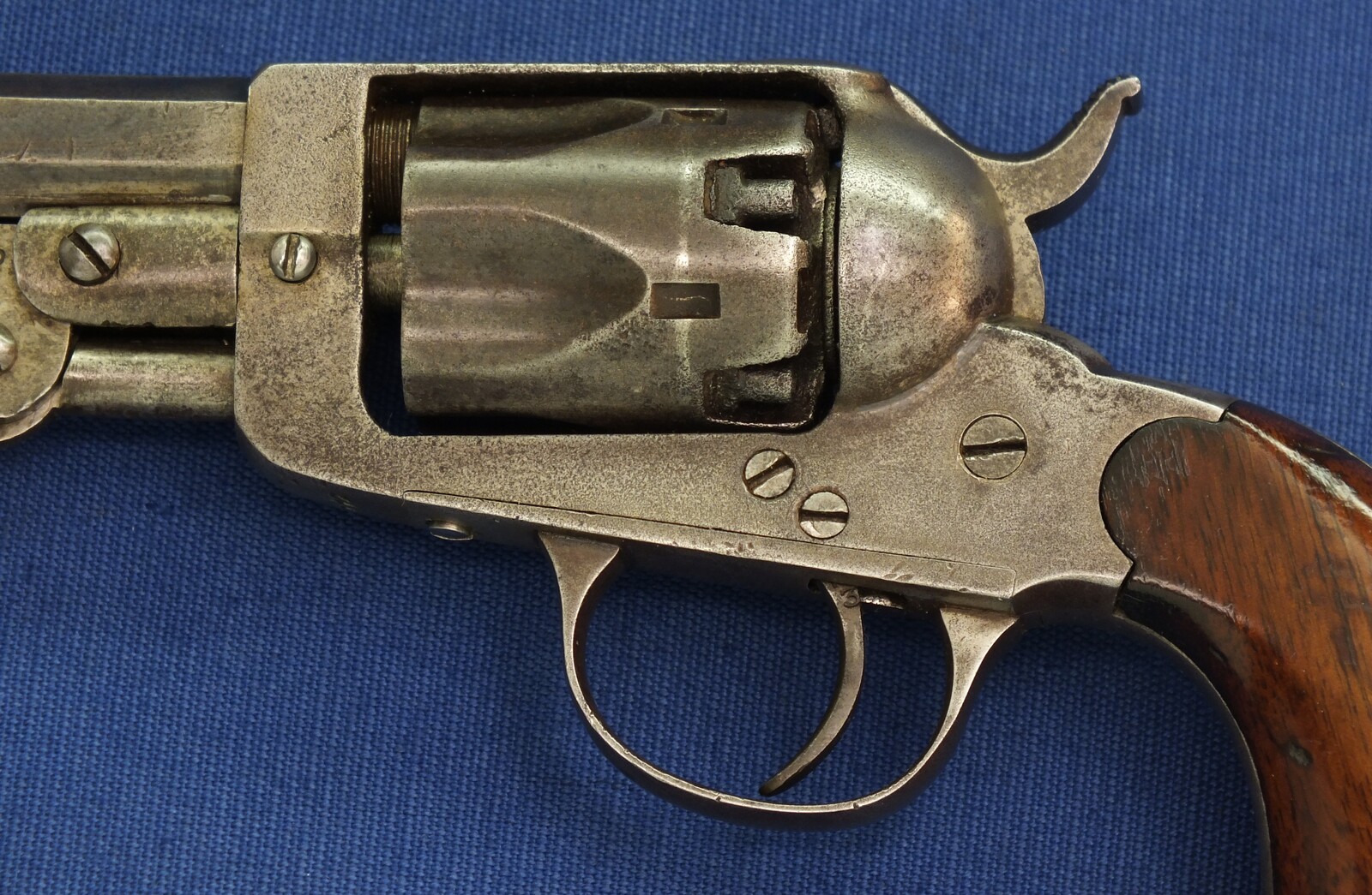 An antique American Civil War W.W. Marston / The Union Arms Co 4th type 5 shot Pocket percussion Revolver. 4 1/4 inch octagon barrel. Caliber 31. Length 25cm. In very good condition. 
