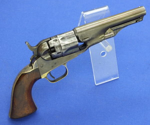 An Antique American Colt Model 1862 Police Percussion Revolver, .36 cal., 4 1/2 inch barrel, length 26 cm,  in very good condition. 