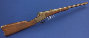 An antique American commercial Remington Type III Single shot Split Breech Loading Carbine. Caliber 50 Rimfire, 20 inch barrel. Length 87cm. In very good condition. Price 1.500 euro.