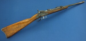 An antique American US Springfield Trapdoor Carbine altered Model 1884, so called Model 1890. Caliber 45-70. 22 inch barrel. Length 105cm. In very good condition. Price 2.500 euro.