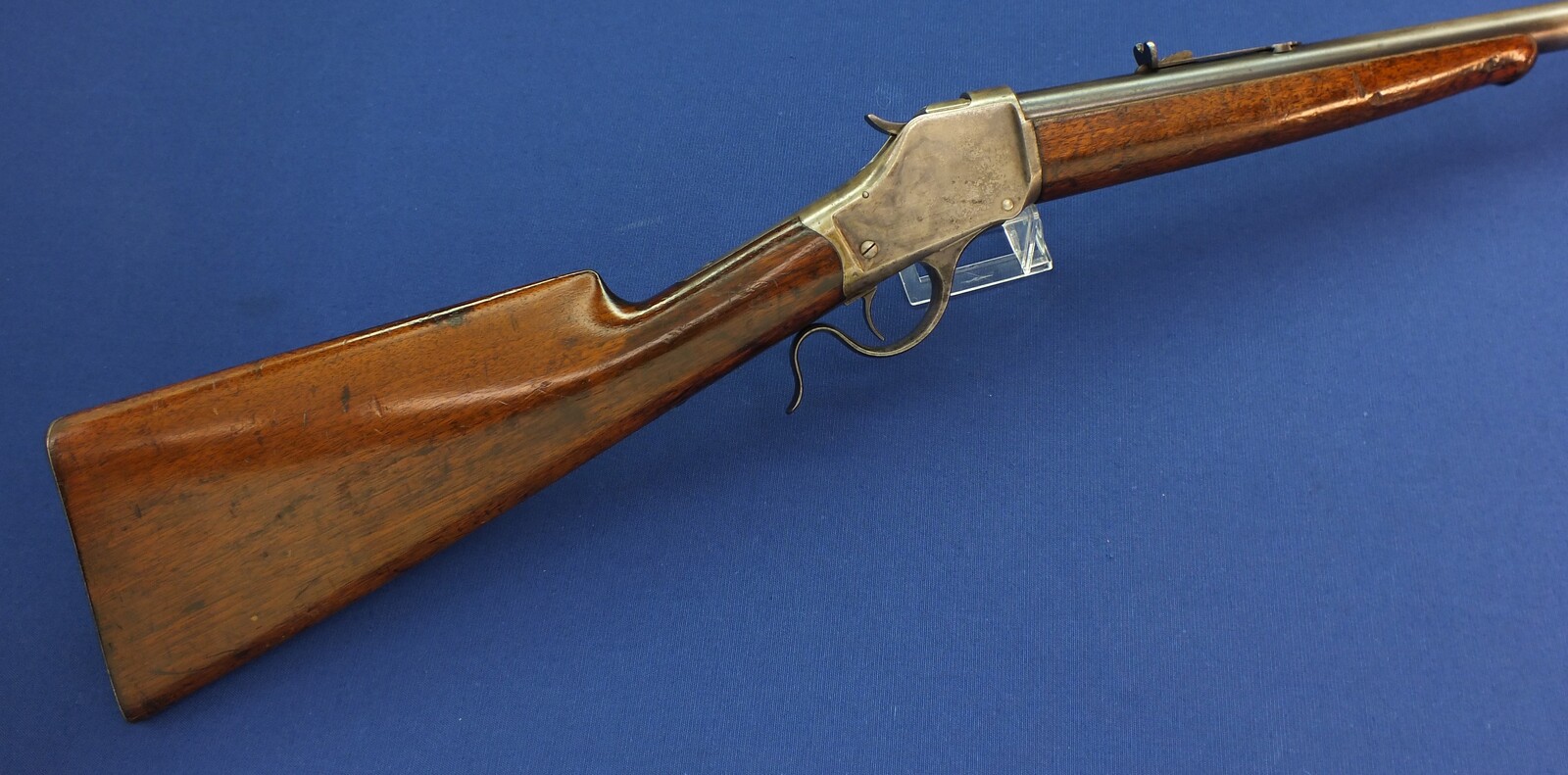 An antique American Winchester Model 1885 High Wall Single Shot Rifle. Caliber 50-95 W.C.F., 30 inch round barrel, numbered 