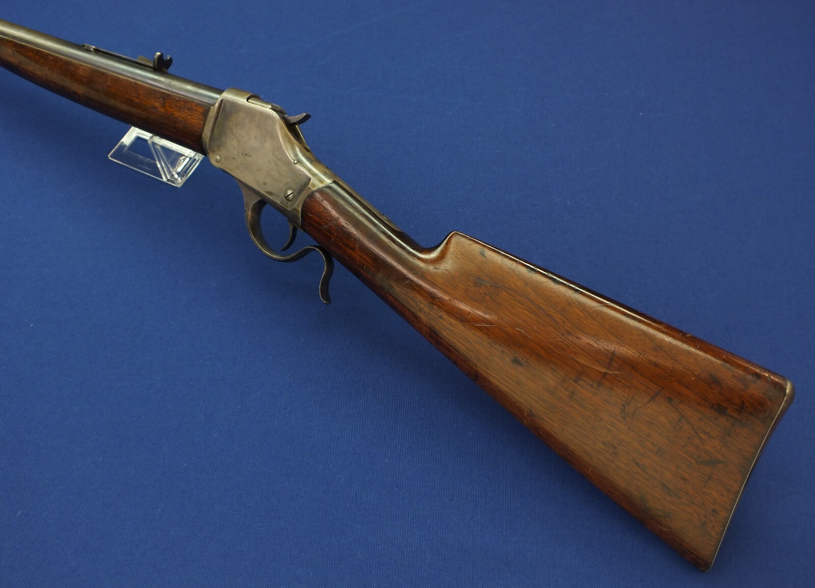 An antique American Winchester Model 1885 High Wall Single Shot Rifle. Caliber 50-95 W.C.F., 30 inch round barrel, numbered 