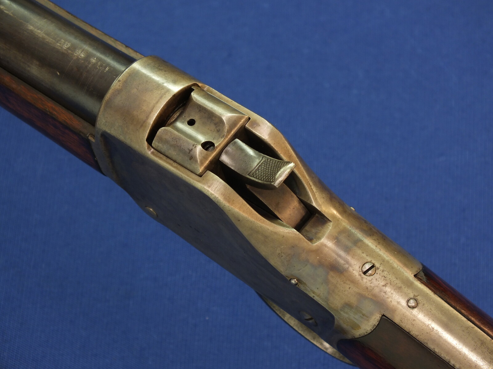 An antique American Winchester Model 1885 High Wall Single Shot Rifle. Caliber 50-95 W.C.F., 30 inch round barrel, numbered 