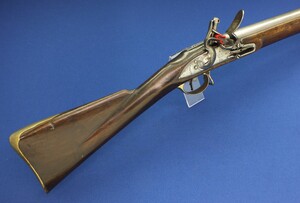 An antique British 1793 India Pattern Brown Bess Musket. 39 inch barrel, caliber .75 inch. Length 140,5 cm. In very good condition. 