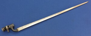 An antique British pattern 1876 socket bayonet modified in Egypt for 303 Martini-Enfield Rifle. Length 63cm. In very good condition. Price 150 euro