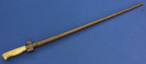 An Antique Franch Lebel Bayonet M 1886, length 66 cm, with brass grip, in fair/good condition. Price 75 euro