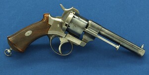 An antique French Triple Action Pinfire Revolver Lefaucheux Model 1862, signed 
