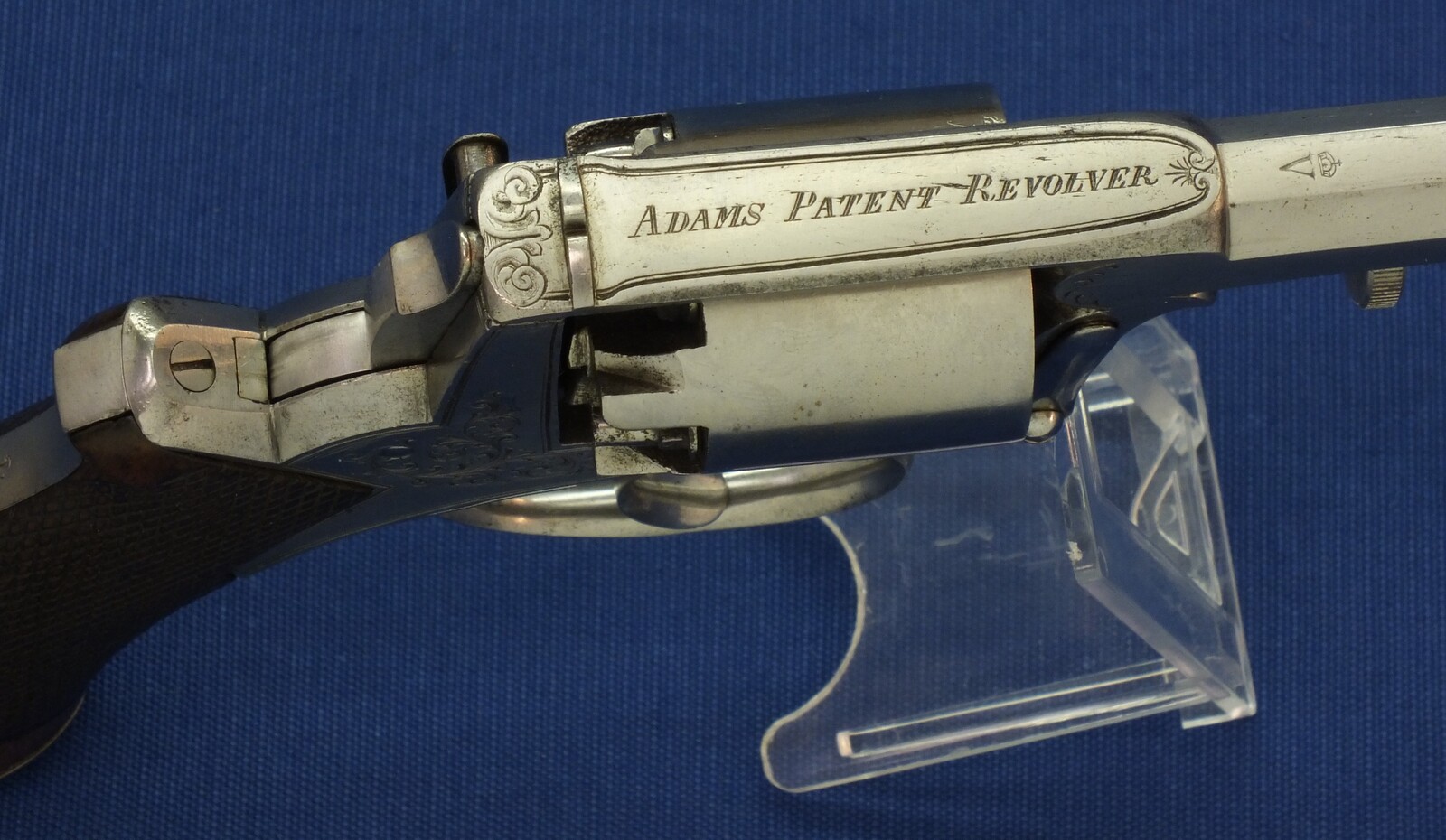 An antique German Adam's Patent 5 shot double action 9mm percussion Revolver. Length 27,5cm. In very good condition. Price 950 euro.