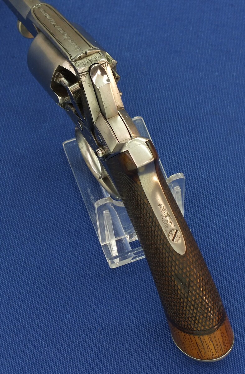 An antique German Adam's Patent 5 shot double action 9mm percussion Revolver. Length 27,5cm. In very good condition. Price 950 euro.