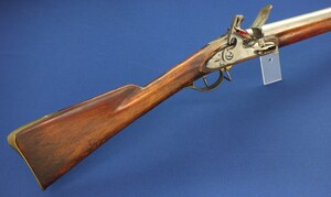 An antique Swedish Military model 1826 Flintlock Musket by Carl Gustaf. Caliber 18mm, length 132cm. Barrel 89cm. In very good condition. 
