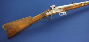 An antique Swedish Military Model 1845-54 Percussion Musket for Minié bullet. Made by Huskvarna 1845. Caliber 18,5mm, length 147cm. In near mint condition. 