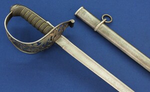 An antique Swiss M1867 Eidgenössische Ordonnanz Officers Sword by Gebruders Weyersberg Solingen. Length 99cm. In very good condition. Price 450 euro.