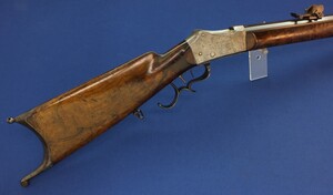 An antique Swiss Martini Breechloading Stutzer-Target Rifle by Rud. Elmer St. Gallen. Caliber 41 Swiss Rim and Centerfire. Set-triggers. 80cm octagon barrel. Length 128cm. In very good condition. 