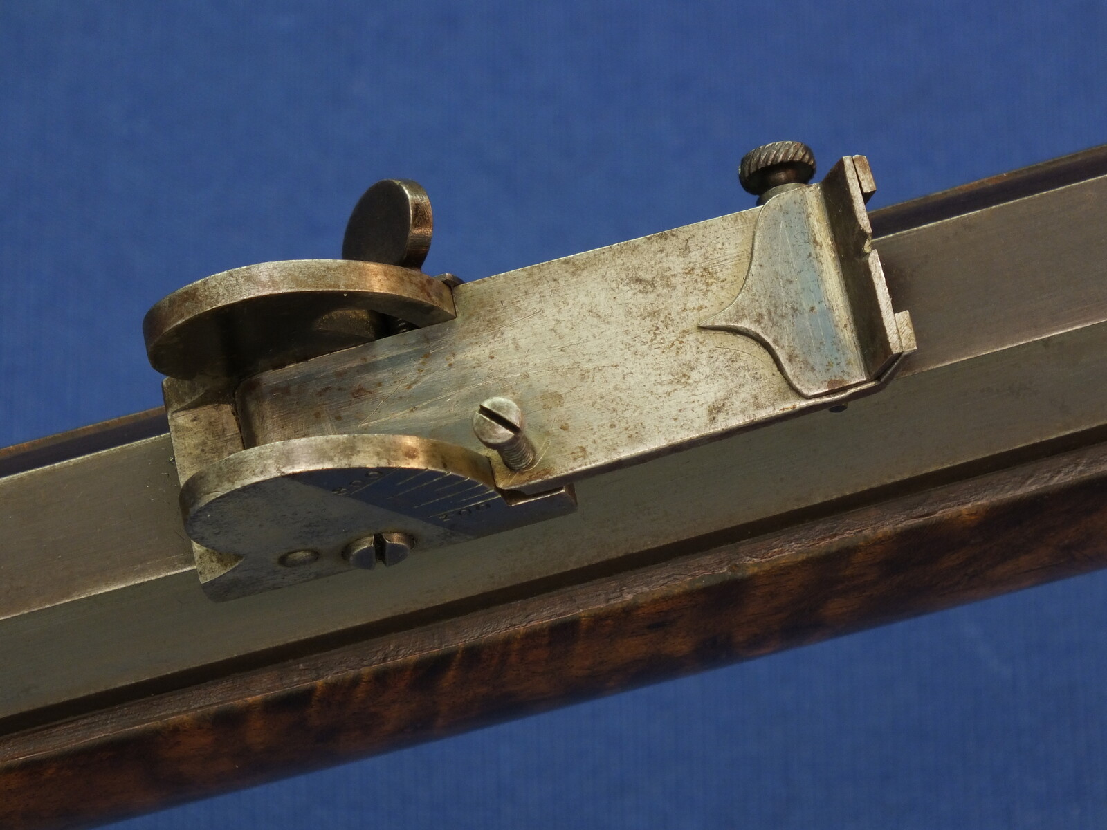 An antique Swiss Martini Breechloading Stutzer-Target Rifle by Rud. Elmer St. Gallen. Caliber 41 Swiss Rim and Centerfire. Set-triggers. 80cm octagon barrel. Length 128cm. In very good condition. 
