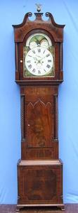 An English mahogany 8-day going antique grandfather clock by W.Massey in Nantwich. 19th century. height 235 cm. Price 3.800 euro