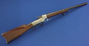 Scarce antique American Civil War Dwight, Chapin & Company Ballard Single Shot Carbine. Caliber 56-56, 22 inch barrel. only 115 made. Length 96cm. In very good condition. Price 4.950 euro.