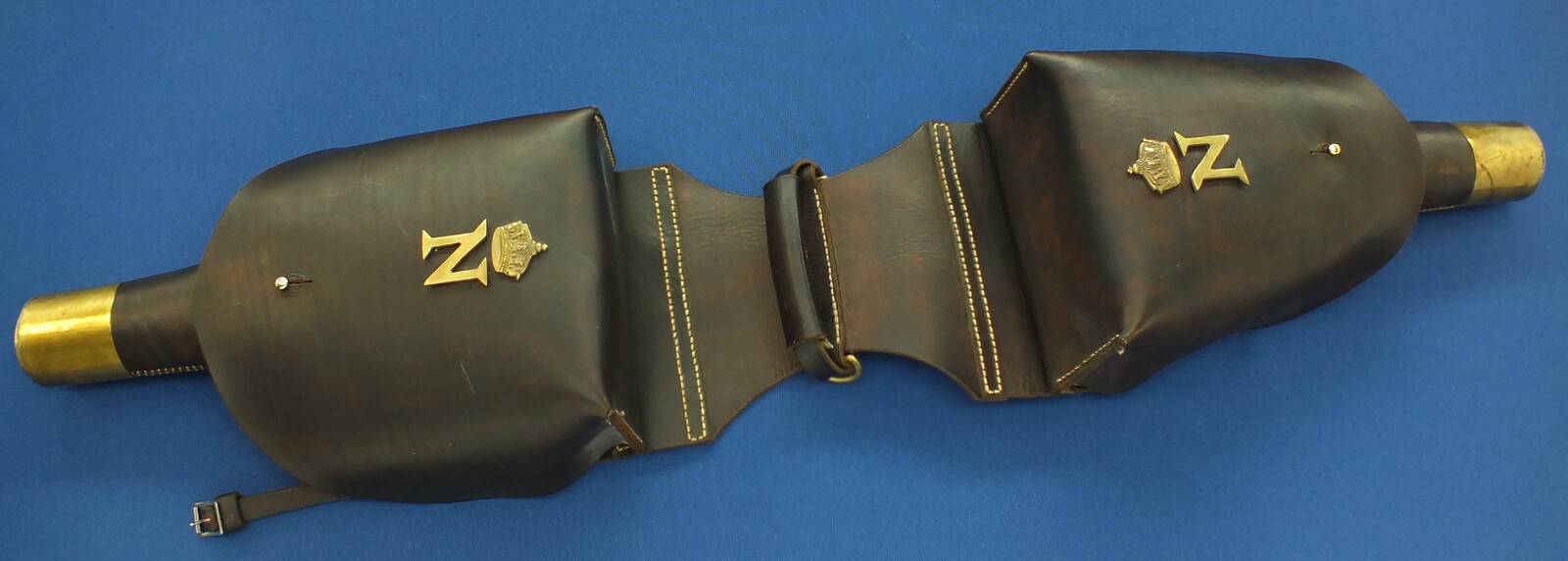 Well handmade reproduction of a pair of  Napoleonic French Officers Saddle Holsters. 