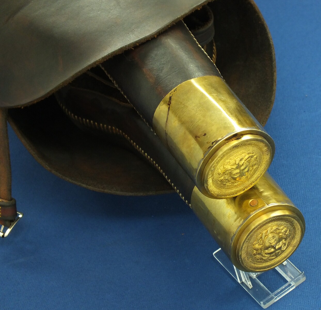 Well handmade reproduction of a pair of  Napoleonic French Officers Saddle Holsters. 
